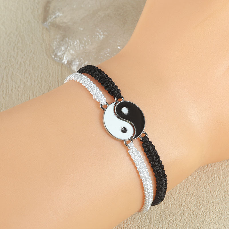 Alloy Black White Appetizer Hand-woven Couple Bracelets